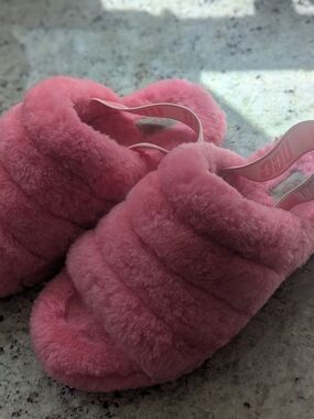 UGG Pink Fluffita Slide Slippers